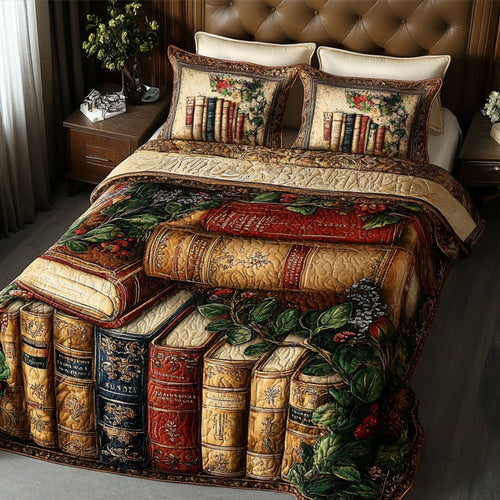 Bibliophiles Haven 3-Piece Quilted Bedding Set - Single (59" x 70")