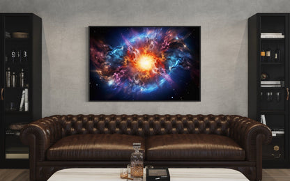Big Bang Painting Space Framed Canvas Wall Art
