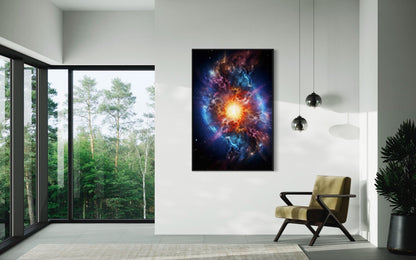 Big Bang Painting Space Framed Canvas Wall Art
