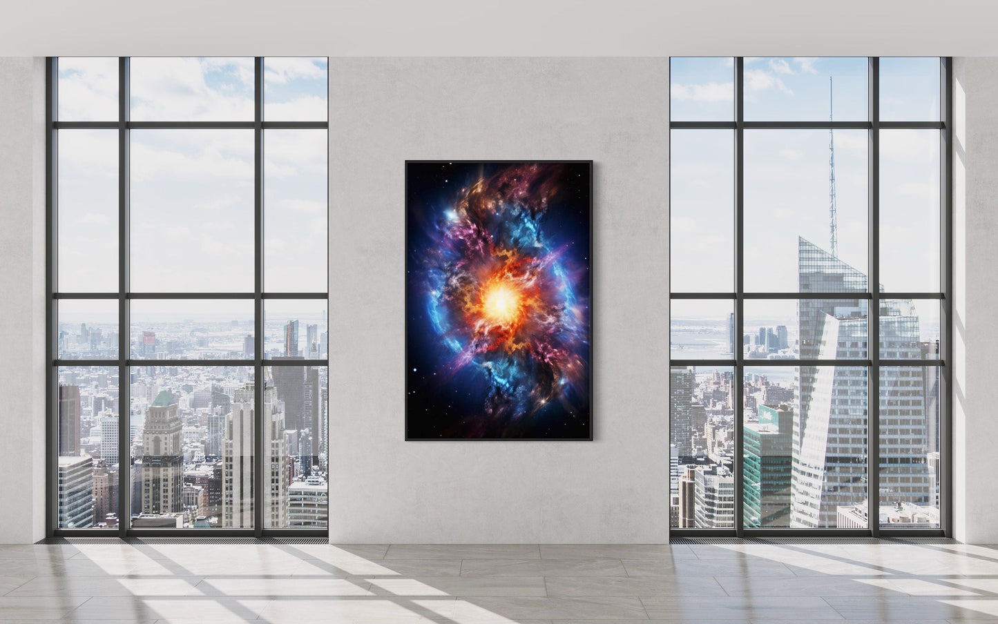 Big Bang Painting Space Framed Canvas Wall Art