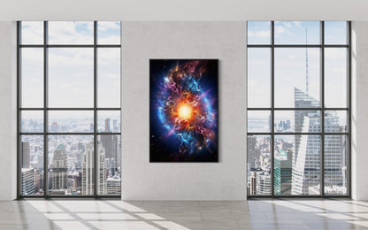 Big Bang Painting Space Framed Canvas Wall Art