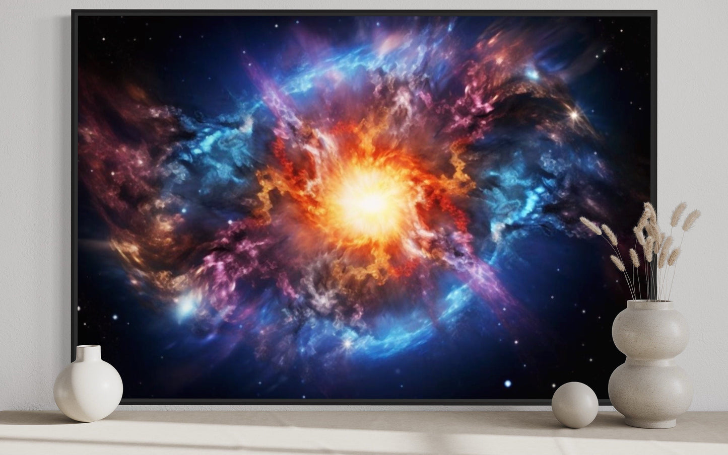 Big Bang Painting Space Framed Canvas Wall Art