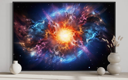 Big Bang Painting Space Framed Canvas Wall Art