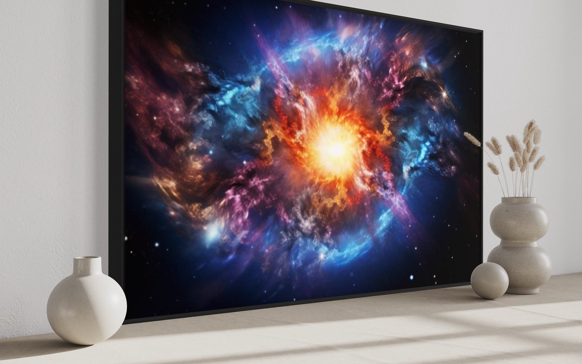 Big Bang Painting Space Framed Canvas Wall Art