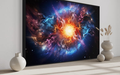 Big Bang Painting Space Framed Canvas Wall Art