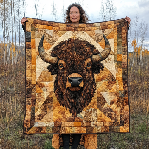 Bison Spirit Quilted Blanket - Throw (55" x 60")