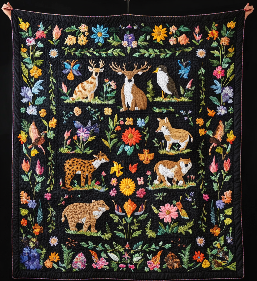 Bizarre Forest Quilted Blanket - Throw (55" x 60")