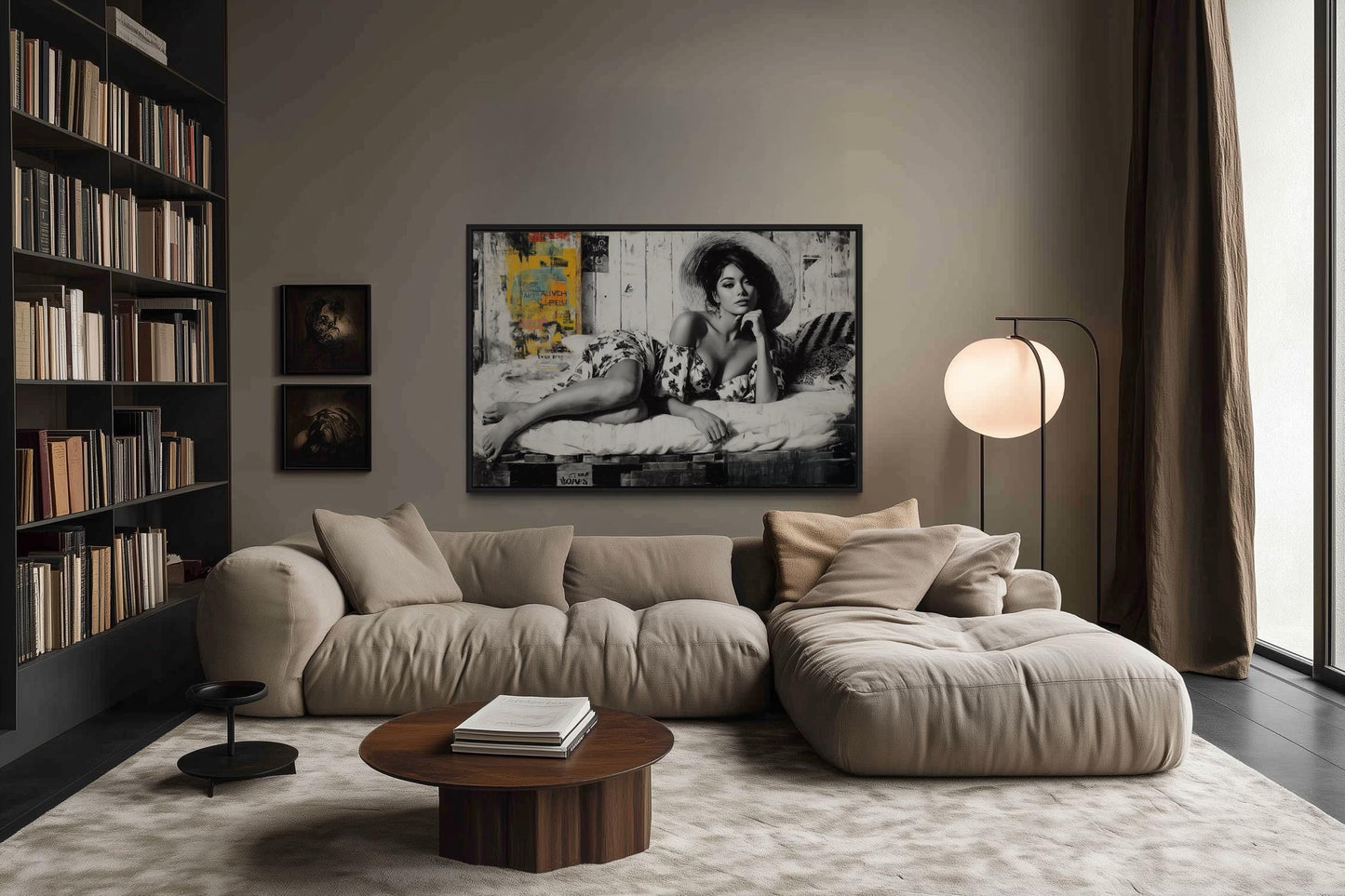 Black And White Vintage Style Sexy Woman Wall Art