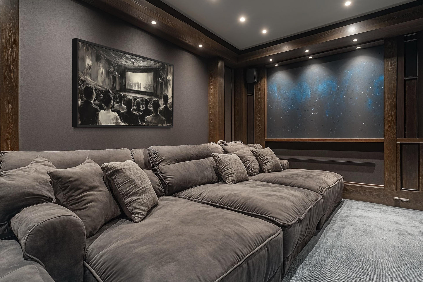 Black White Antique Cinema Home Theater Wall Decor Canvas Wall Art