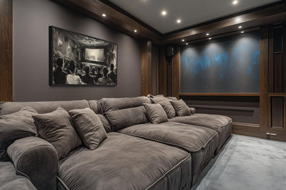 Black White Antique Cinema Home Theater Wall Decor Canvas Wall Art
