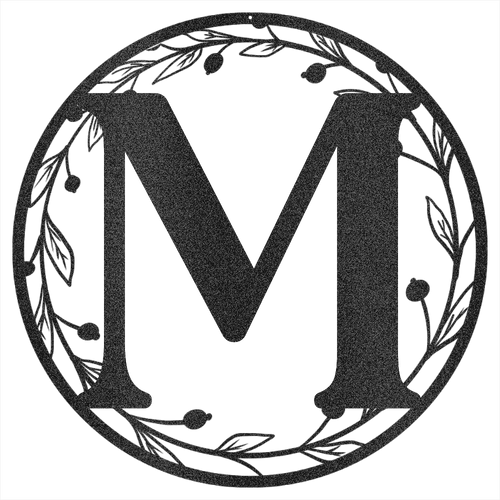 Metal Wreath Initial Steel Wall Decor
