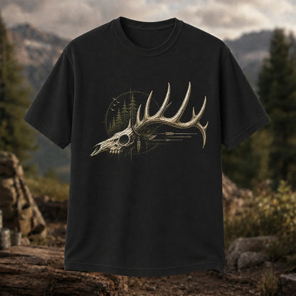 Deer Skull Antlers T-Shirt, Vintage Woodland Hunter Tee