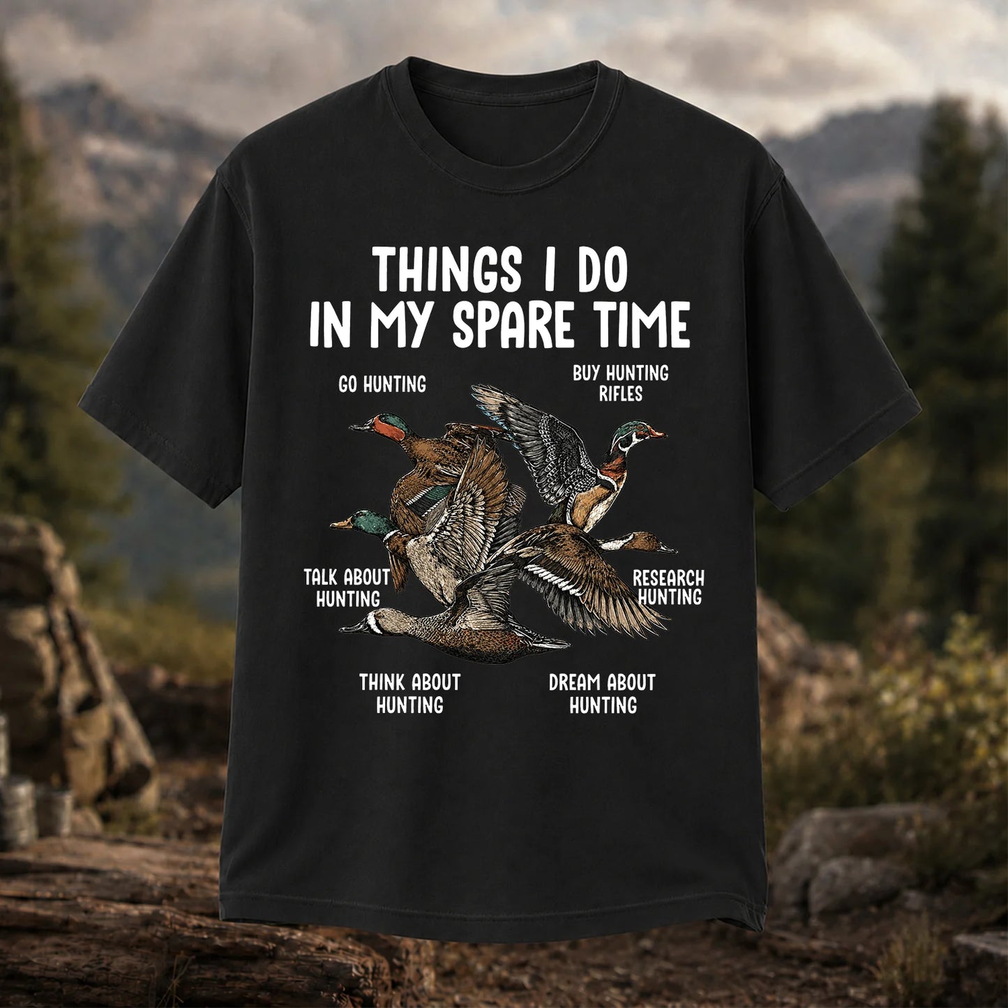 Things I Do in My Spare Time T-Shirt, Duck Hunting Tee