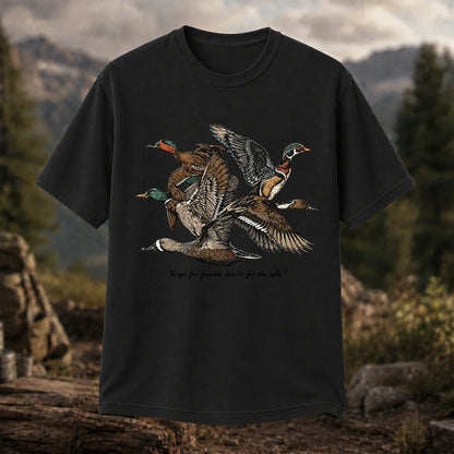 Flying Ducks T-Shirt, Vintage Waterfowl Hunting Tee
