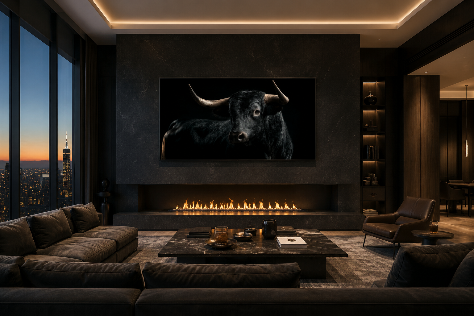Black Spanish Bull Photograph Extra Large Framed Canvas Wall Art For Men's Office