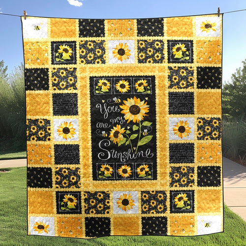 You Are My Sunshine Quilted Blanket - Throw (55" x 60")