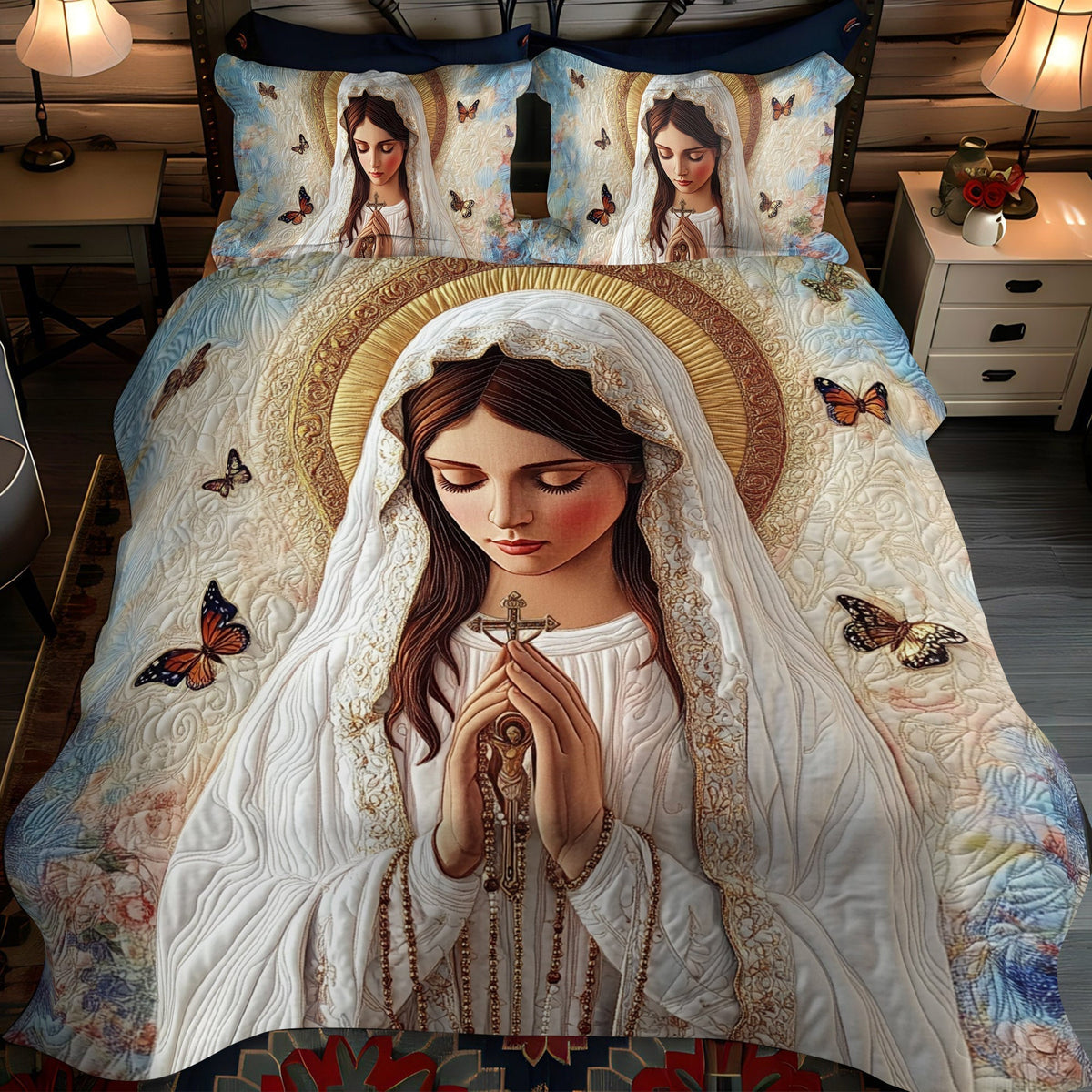 Blessed Radiance 3-Piece Quilted Bedding Set - Single (59" x 70")
