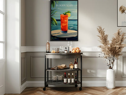 Bloody Mary Cocktail Art Print Canvas Wall Art