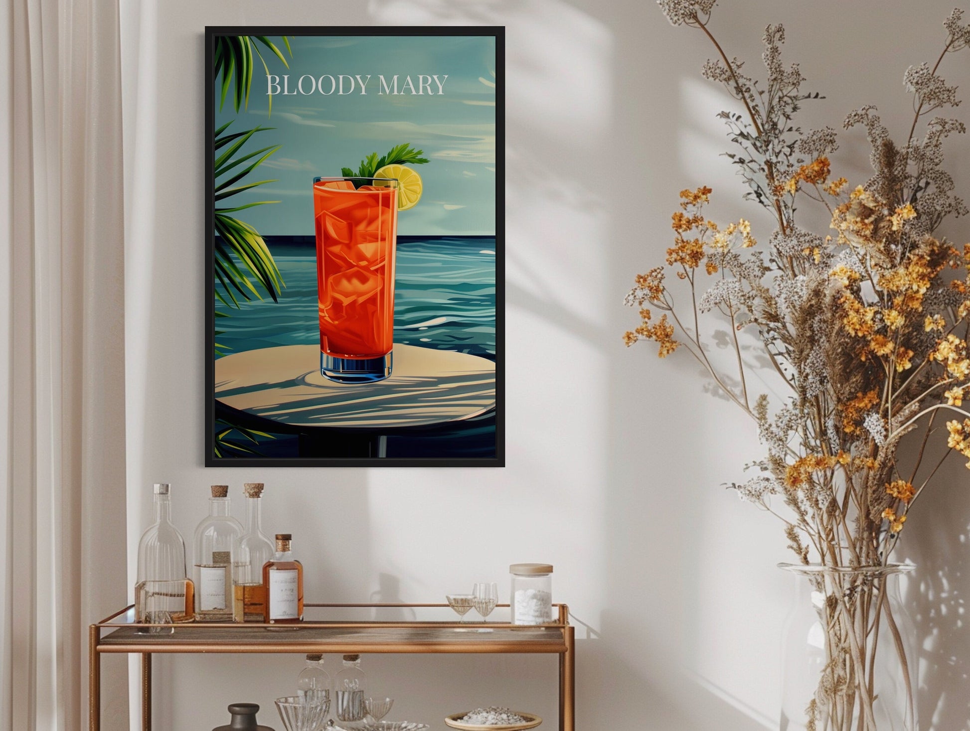 Bloody Mary Cocktail Art Print Canvas Wall Art