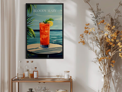 Bloody Mary Cocktail Art Print Canvas Wall Art
