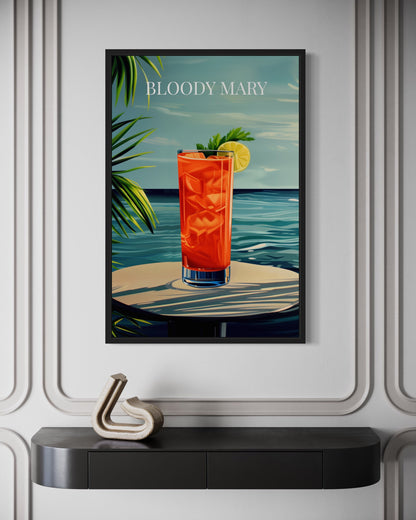 Bloody Mary Cocktail Art Print Canvas Wall Art