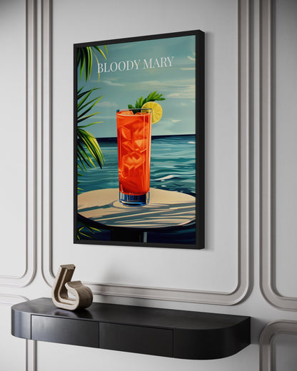 Bloody Mary Cocktail Art Print Canvas Wall Art