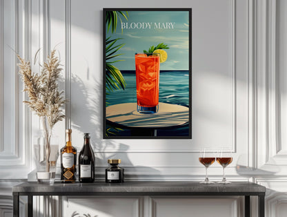 Bloody Mary Cocktail Art Print Canvas Wall Art