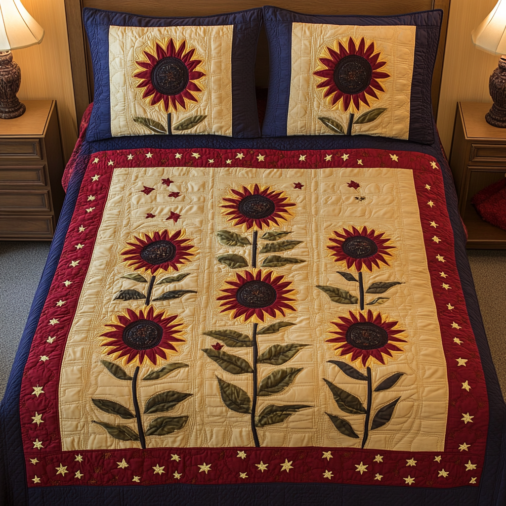 Bloom Patch 3-Piece Quilted Bedding Set - Single (59" x 70")