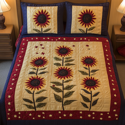 Bloom Patch 3-Piece Quilted Bedding Set - Single (59" x 70")