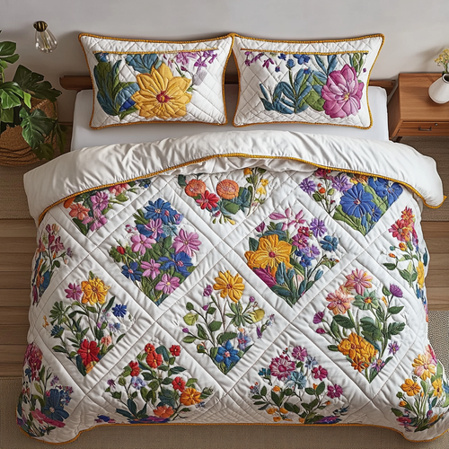 Bloom Touch 3-Piece Quilted Bedding Set - Single (59" x 70")