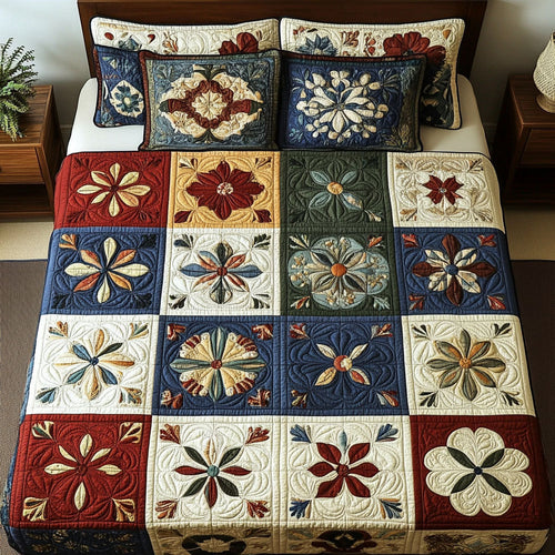 Blooming Dream 3-Piece Quilted Bedding Set - Single (59" x 70")