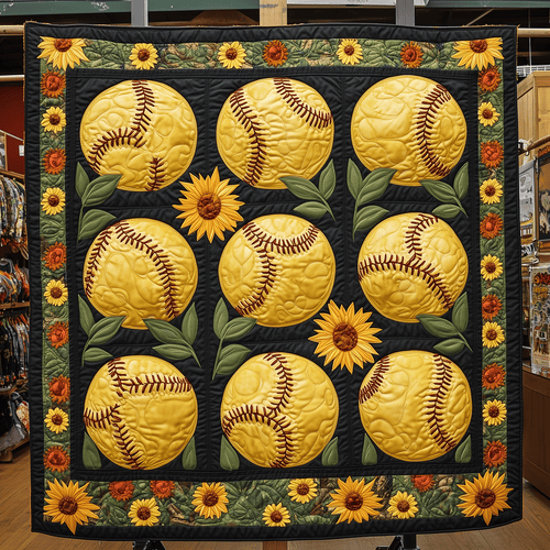 Blooming Home Run Quilted Blanket - Throw (55" x 60")