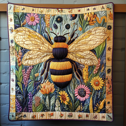 Blossom & Buzz Quilted Blanket - Throw (55" x 60")