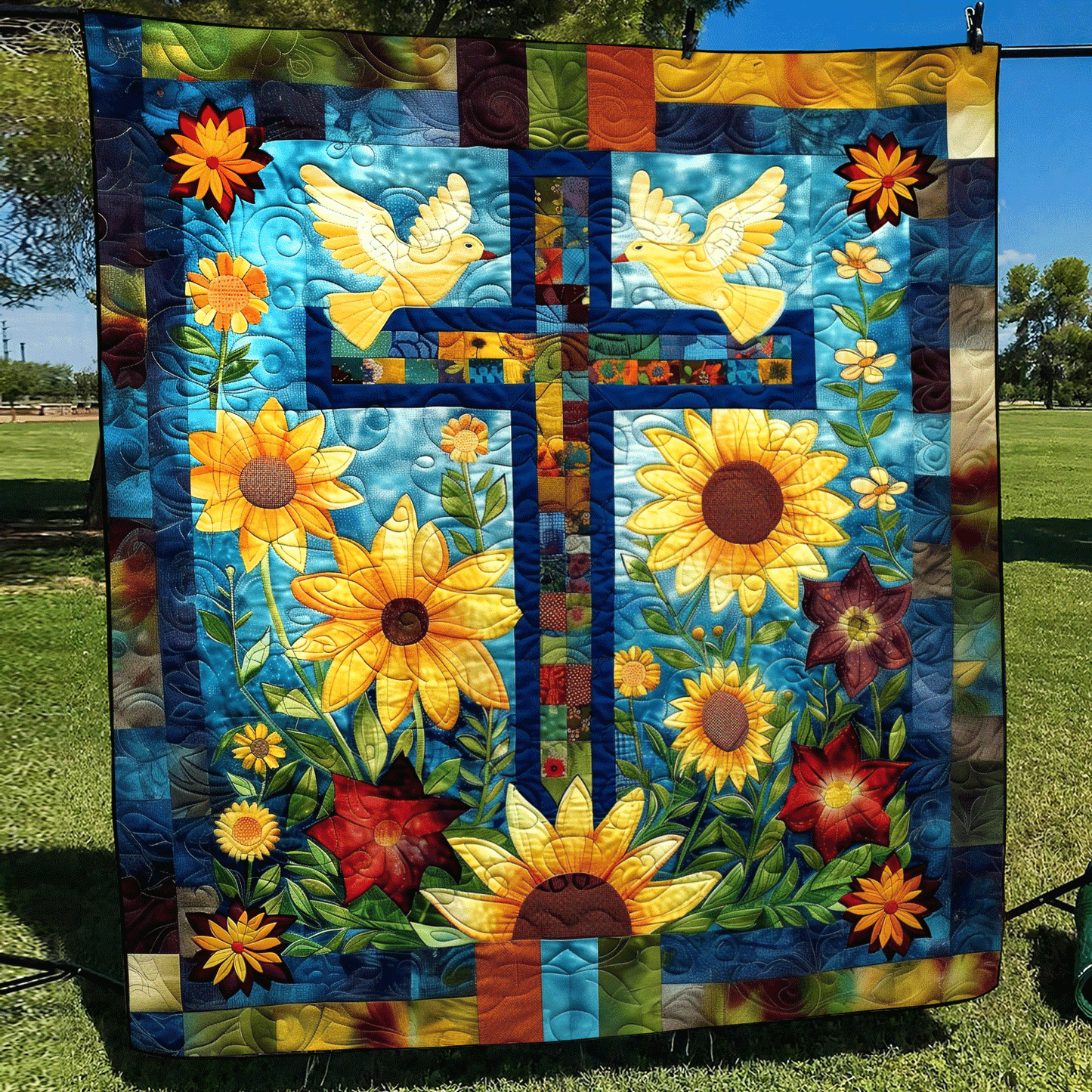 Throw (55'' x 60'') /Heavenly Garden Quilted Blanket
