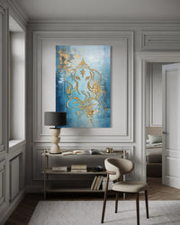 Blue And Gold Lord Ganesha Wall Art