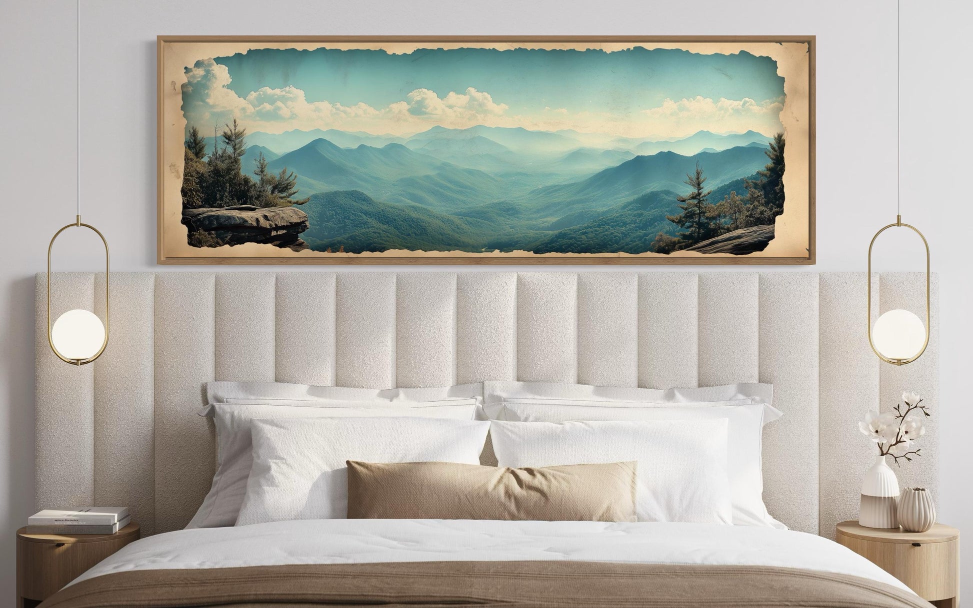 Blue Ridge Mountains Long Horizontal Travel Poster Canvas Wall Art