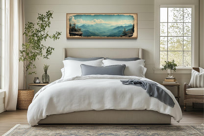 Blue Ridge Mountains Long Horizontal Travel Poster Canvas Wall Art