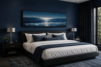 Blue Silver Ocean Horizon Long Horizontal Seascape Wall Art