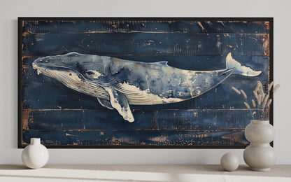 Humpback Whale Wall Art – Nautical Wall Art For Man Cave Or Office Canvas Print