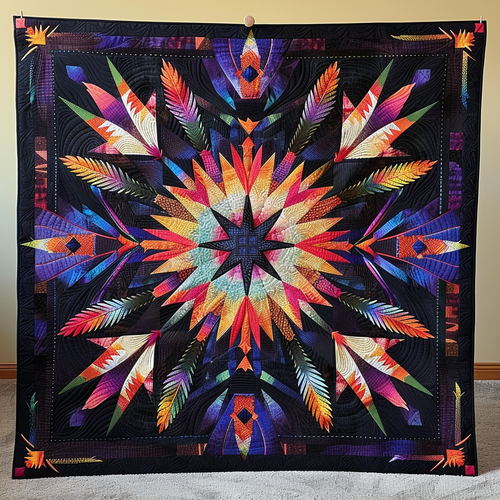 Blue Feather Heritage Quilted Blanket - Throw (55" x 60")