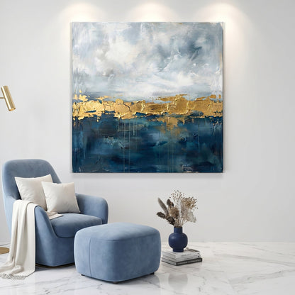 Blue and Gold Abstract