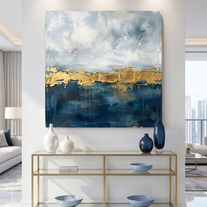 Blue and Gold Abstract