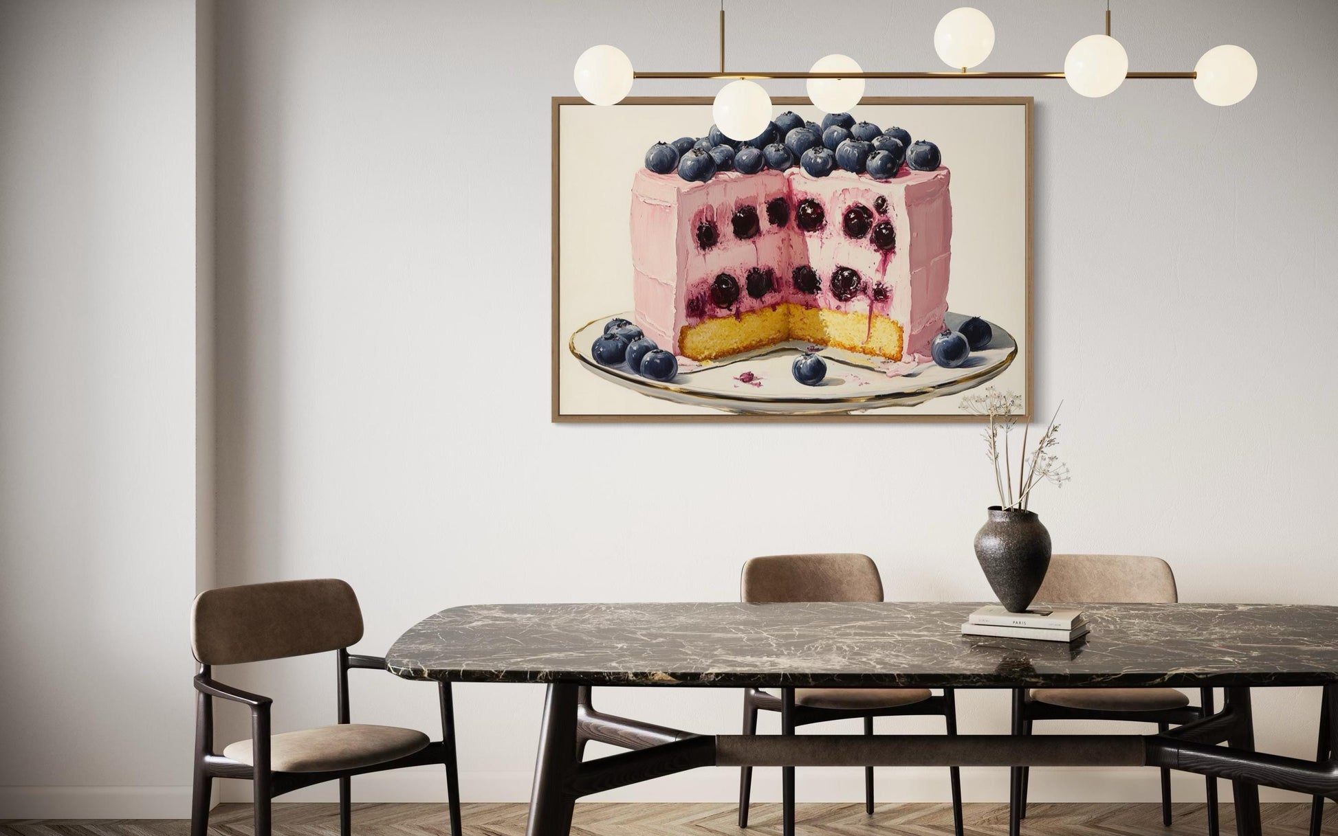 Blueberry Cake Framed Canvas Wall Art