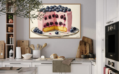 Blueberry Cake Framed Canvas Wall Art