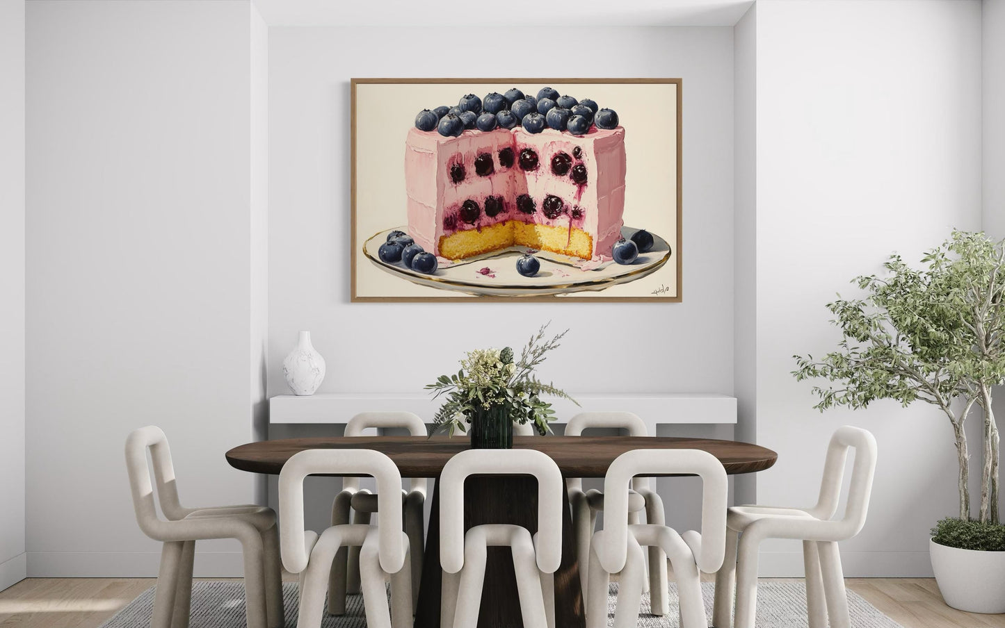 Blueberry Cake Framed Canvas Wall Art