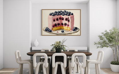 Blueberry Cake Framed Canvas Wall Art