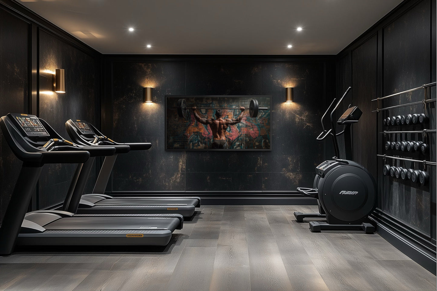 Bodybuilder Wall Art – Urban Gym Decoration | Fitness Canvas Print For Home Gym
