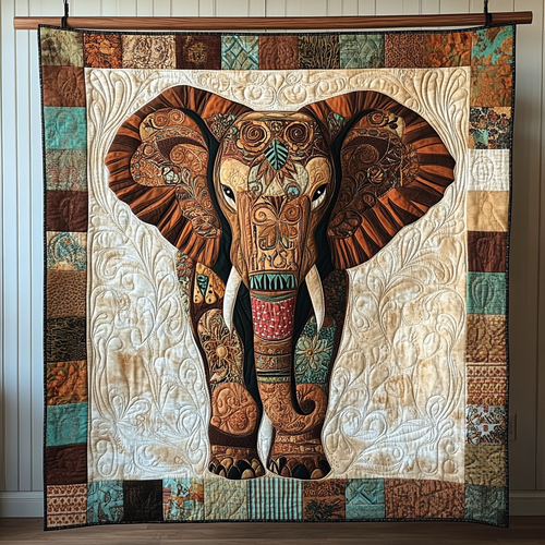 Bohemian Trunk Quilted Blanket - Throw (55" x 60")