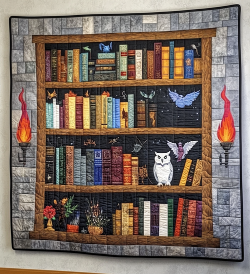 Book Chamber Quilted Blanket - Throw (55" x 60")