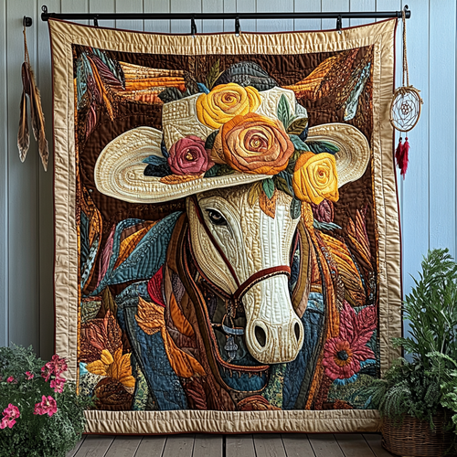 Boots and Spurs Quilted Blanket - Throw (55" x 60")